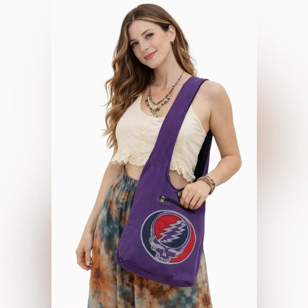 NWT Grateful Dead Purple Steal Your Face Crossbody Bag